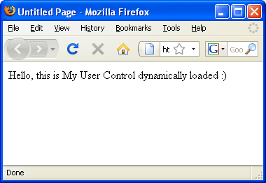 Web user control loaded at run time