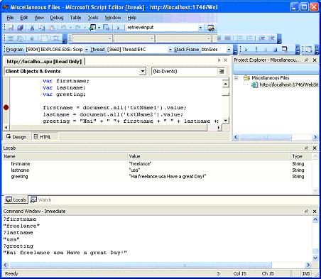 microsaoft script debugger