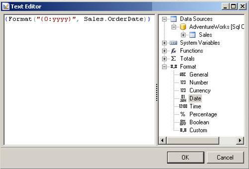 Report text editor