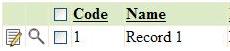 Checkbox in header row