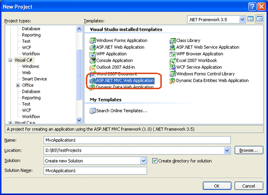 New ASP.NET MVC Project